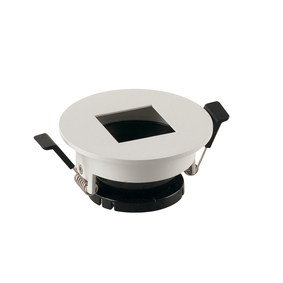 "Struttura per Faretto ad incasso STENOS rotonda bianco con foro quadrato 8.5 cm.."