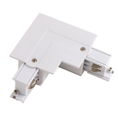 Connettore angolare ad incasso sinistro per binari trifase bianco