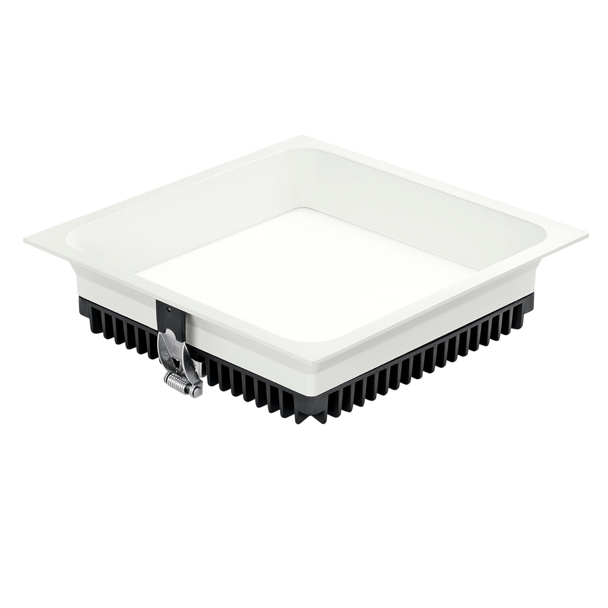 "Faretto da incasso XANTO quadrato in alluminio bianco satinato con CCT 220x220cm"