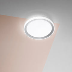 PLAFONIERA LED NEON BIANCA TONDA BIANCA/SILVER 40W 5200LM CCT 50X50X8CM
