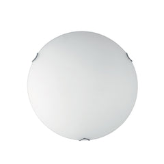 "Plafoniera OBLO in vetro bianco Ø30 cm."
