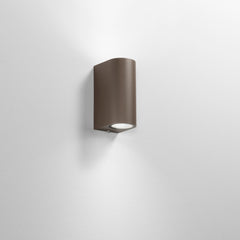 APPLIQUE BIEMISSIONE ONE CORTEN 2XGU10 IP54 6,7X9,3X13CM