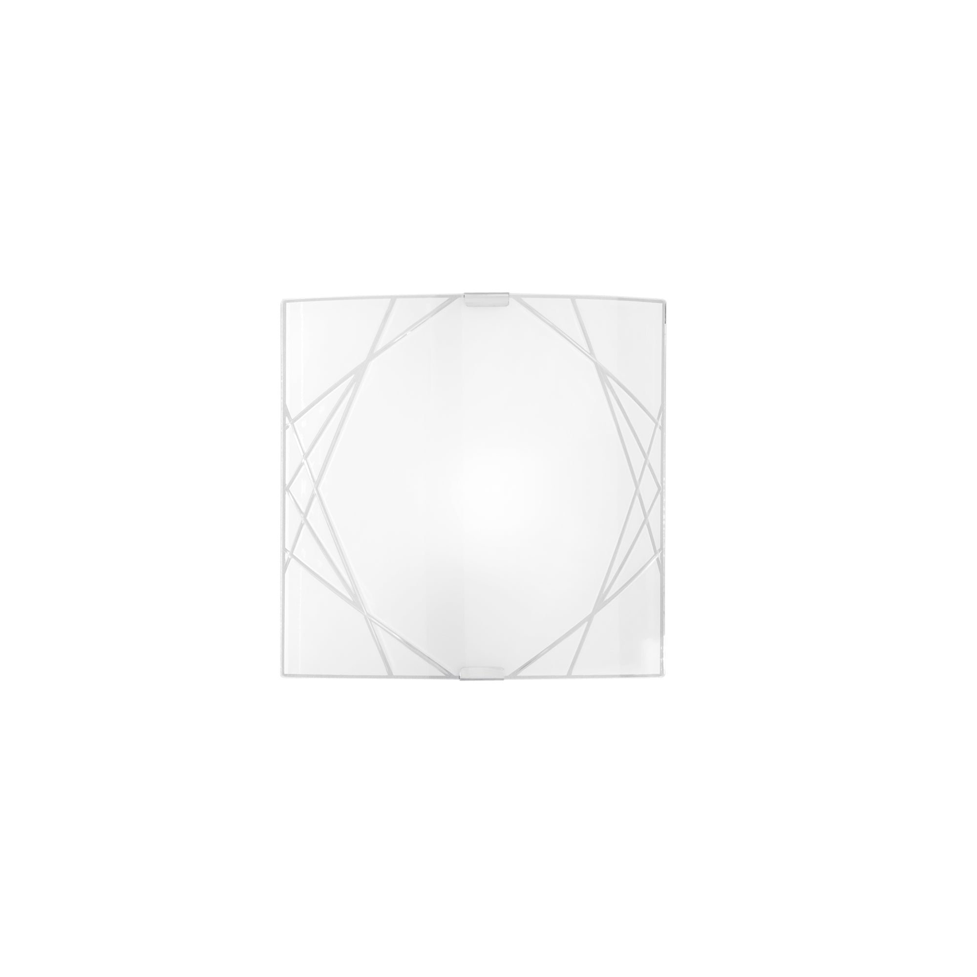 "Applique PARADISE in vetro bianco 26x26cm."