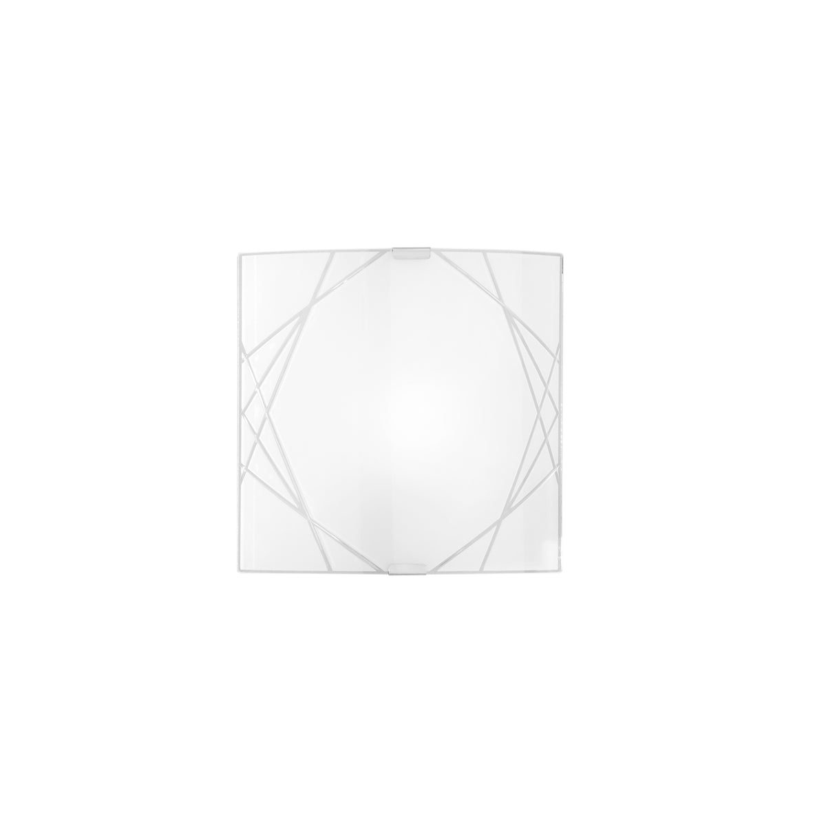 "Applique PARADISE in vetro bianco 26x26cm."