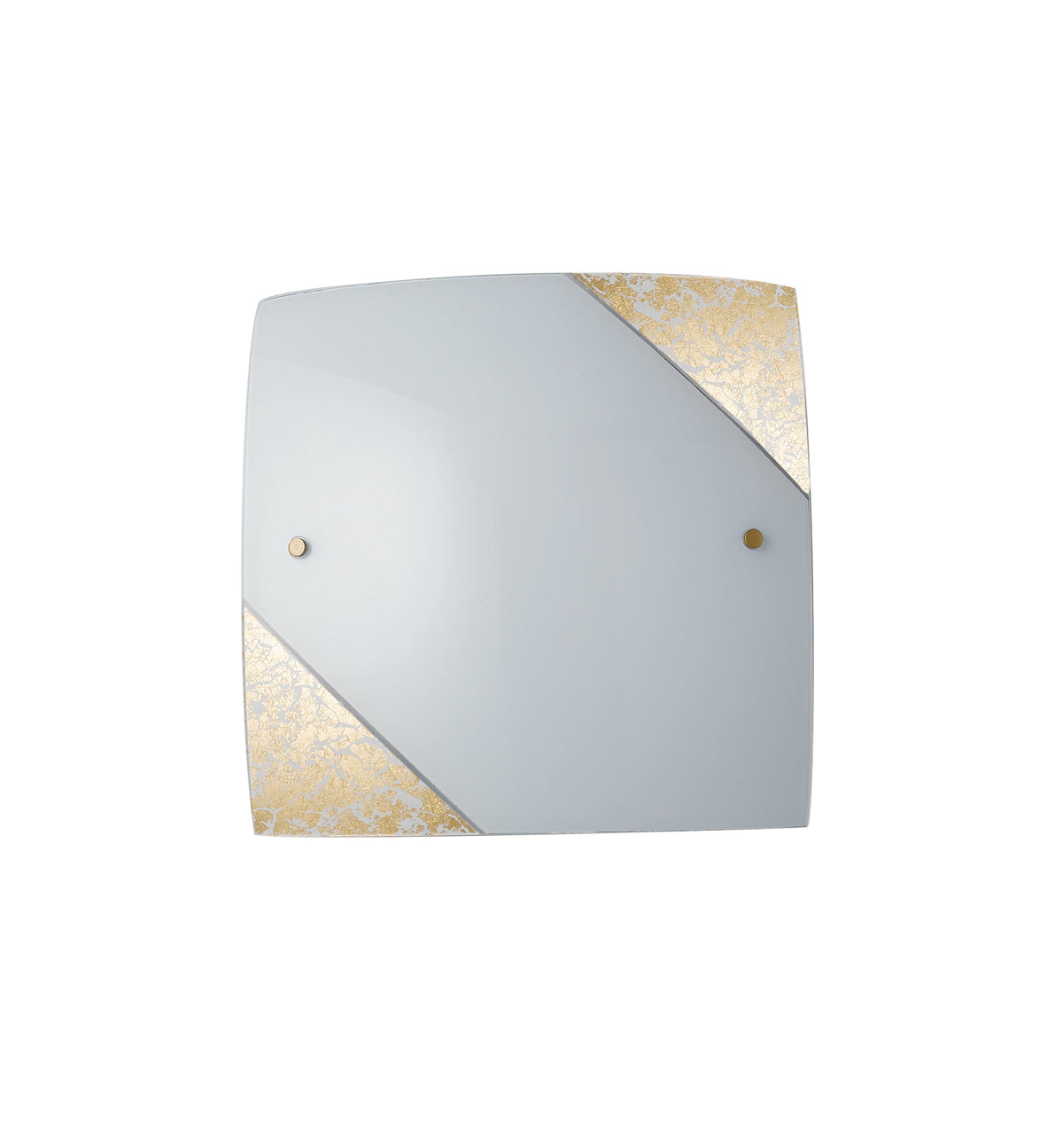 "Plafoniera PARIS in vetro con decoro in foglia oro 40x40 cm."