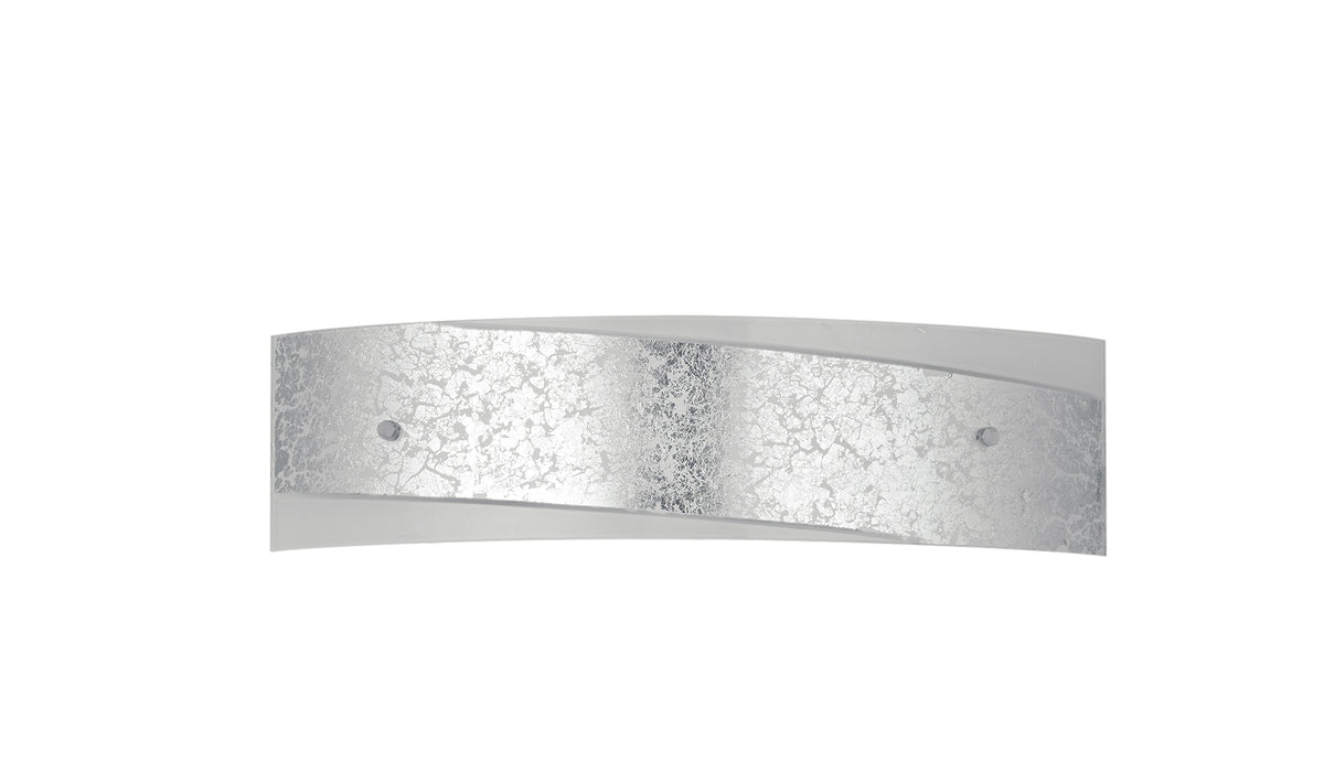 "Applique PARIS in vetro con decoro in foglia argento 45x12 cm."