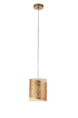 "Sospensione PARIS in vetro con decoro in foglia oro 20 cm."