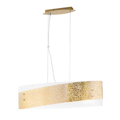 "Sospensione PARIS in vetro con decoro in foglia oro 75 cm."