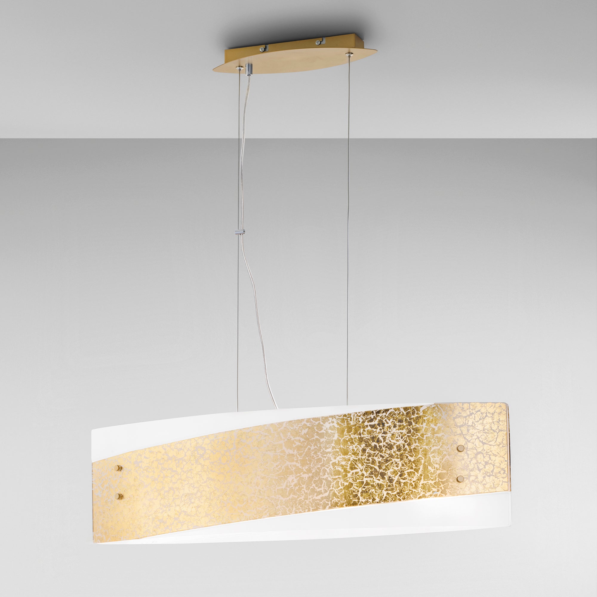 SOSPENSIONE PARIS BIANCA/ORO 4XE27 75X20X120CM