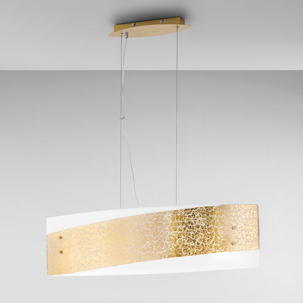 SOSPENSIONE PARIS BIANCA/ORO 4XE27 75X20X120CM