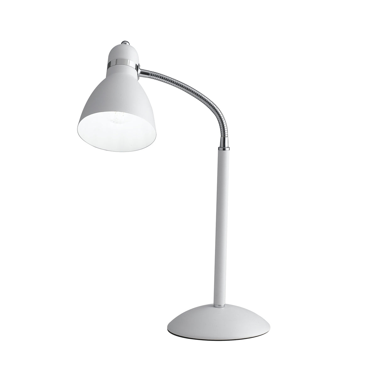 "Lampada da tavolo PEOPLE in metallo bianco con diffusore orientabile"