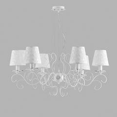 LAMPADARIO PERLA BIANCO 6XE14 82X120CM