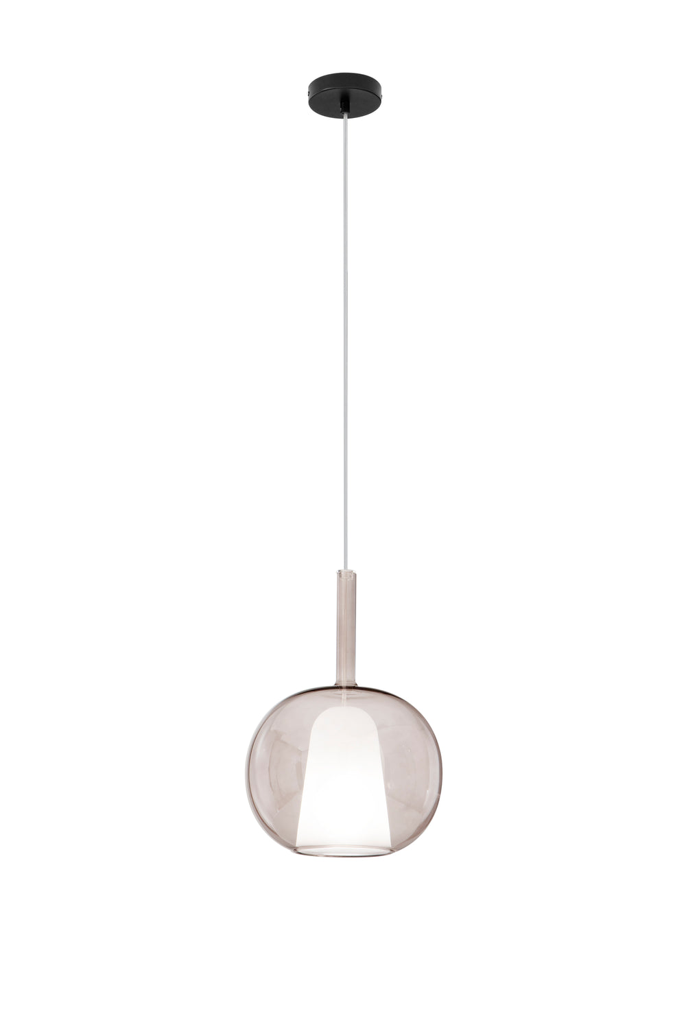 SOSPENSIONE PIREX MARRONE IN VETRO 1XE27 25X120CM