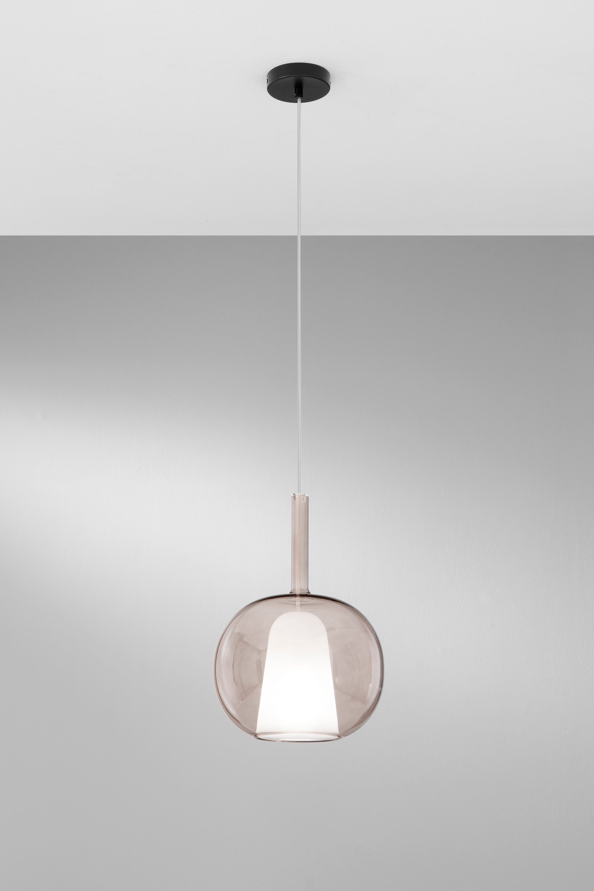 SOSPENSIONE PIREX MARRONE IN VETRO 1XE27 25X120CM