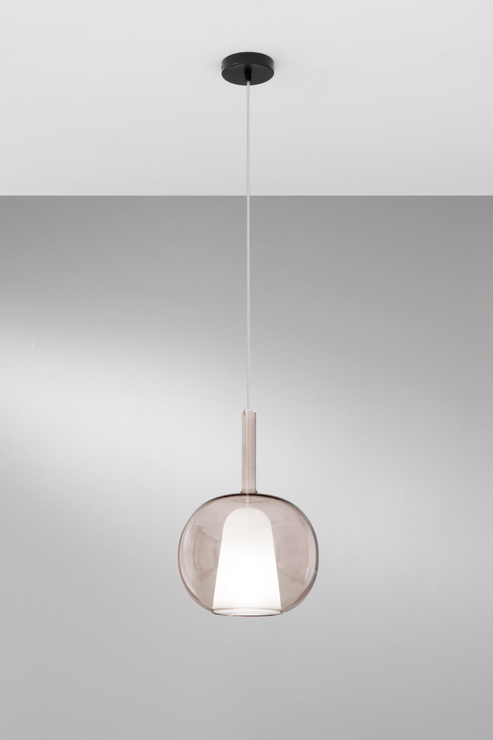 SOSPENSIONE PIREX MARRONE IN VETRO 1XE27 25X120CM
