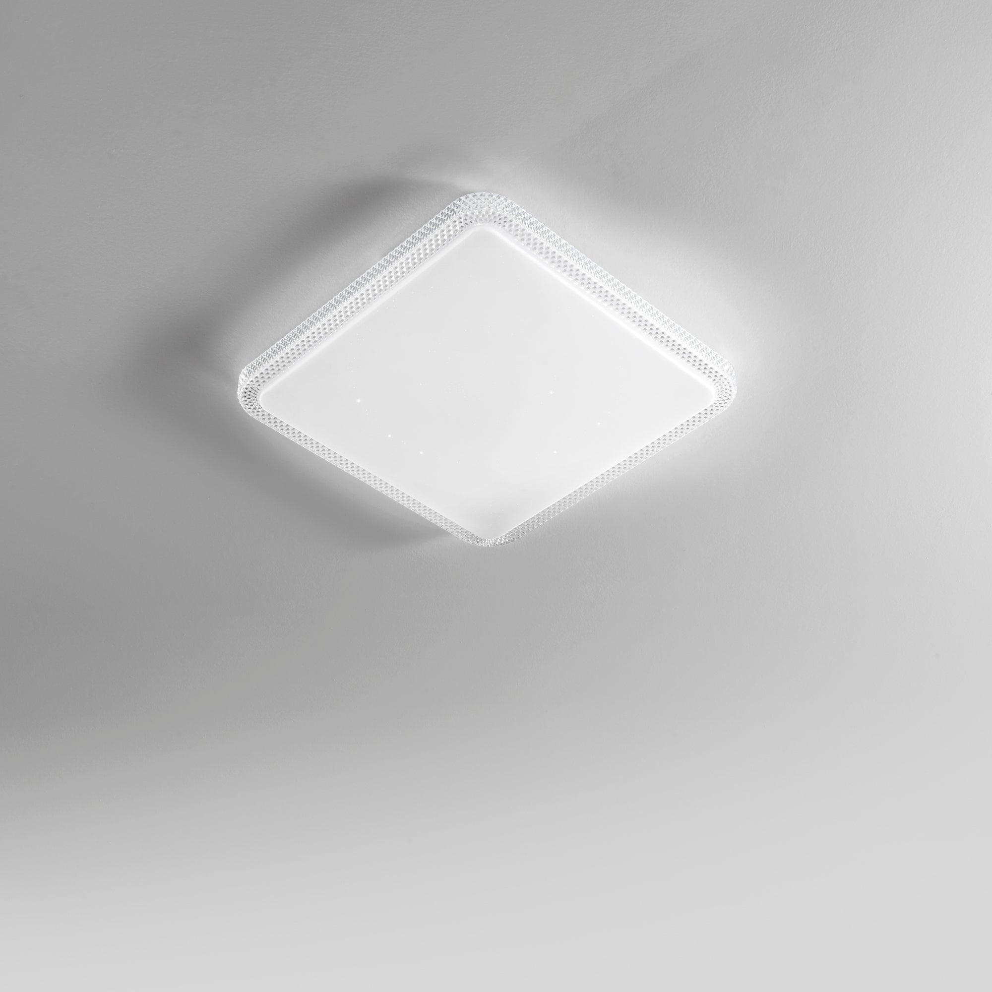 PLAFONIERA LED PIXEL QUADRATA BIANCA 40W 3900LM CCT DIMMERABILE WI-FI CON TELECOMANDO 48X9X48CM