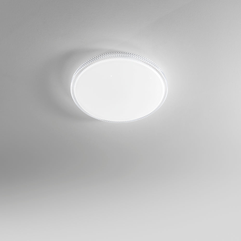 PLAFONIERA LED PIXEL TONDA BIANCA 66W 6540LM CCT DIMMERABILE WI-FI CON TELECOMANDO 76,5X10X76,5CM