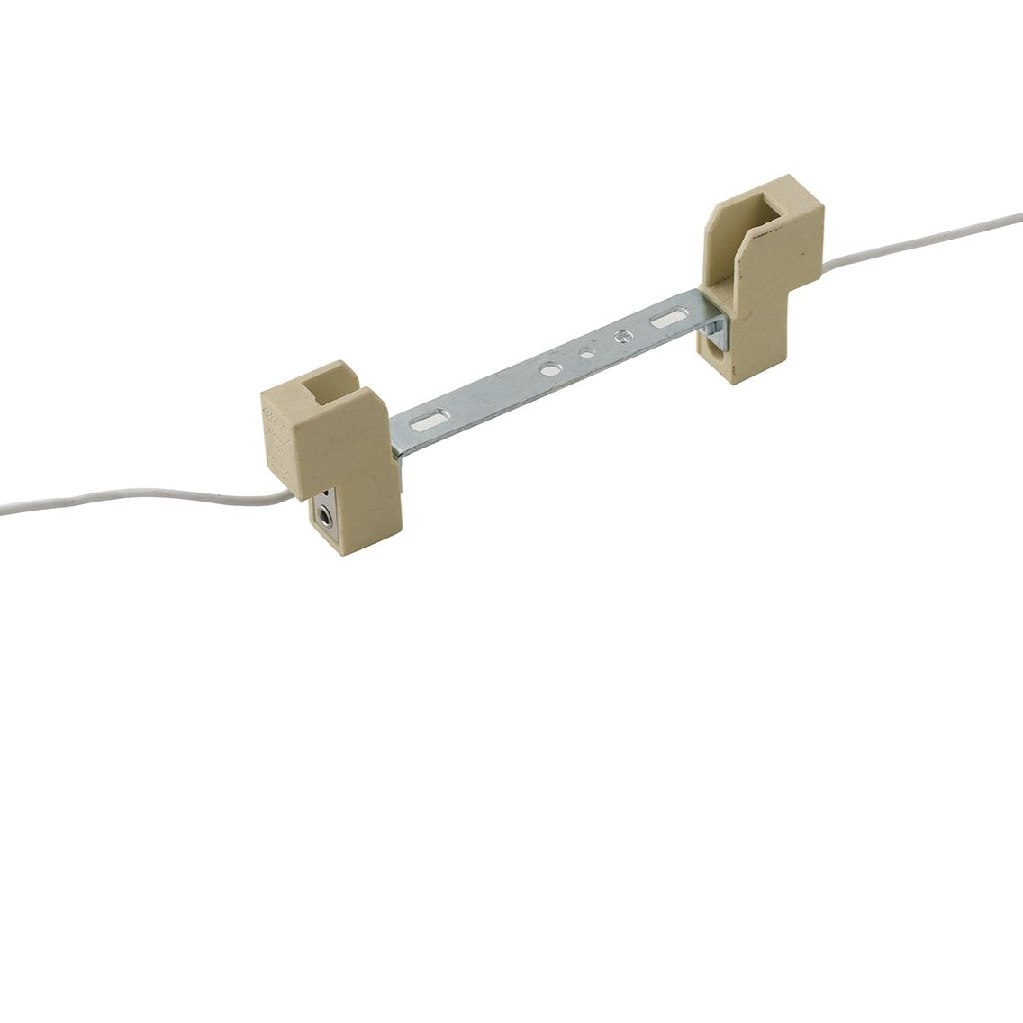 "Portalampada bianca R7S in PBT incluso filo da 15 cm."
