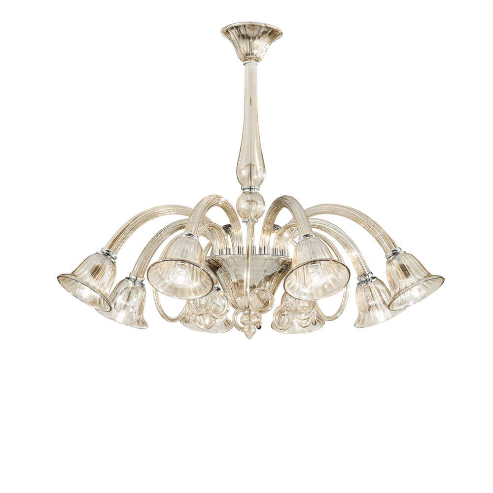 LAMPADARIO POSEIDON CHAMPAGNE 8XE14 93X73CM