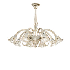 "Lampadario POSEIDON in vetro champagne con 8 diffusori"