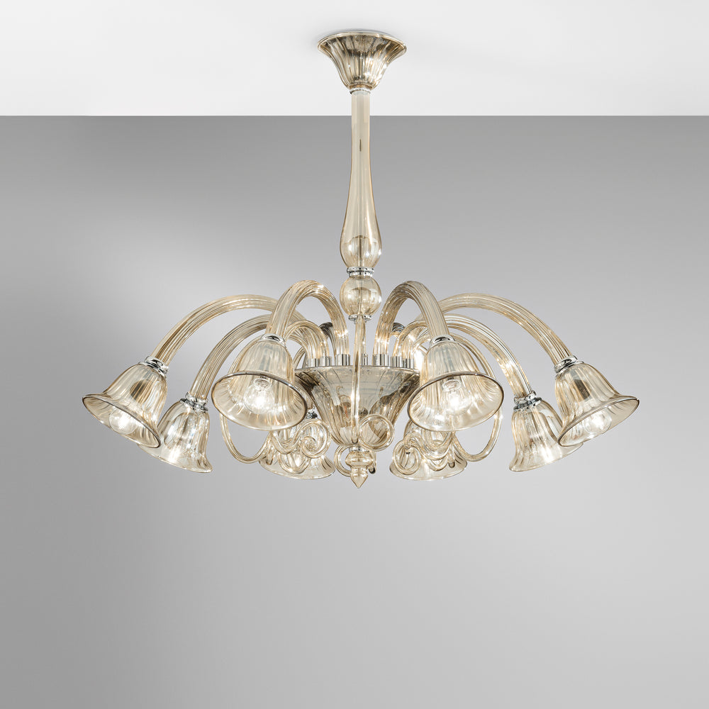 LAMPADARIO POSEIDON CHAMPAGNE 8XE14 93X73CM