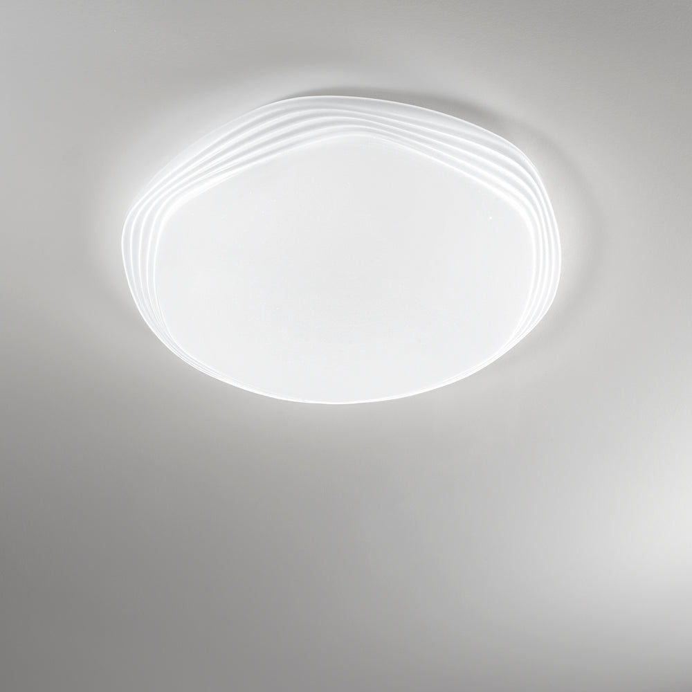 PLAFONIERA LED PSYCHE BIANCA 66W 6540LM CCT CON TELECOMANDO 80X80X7,5CM