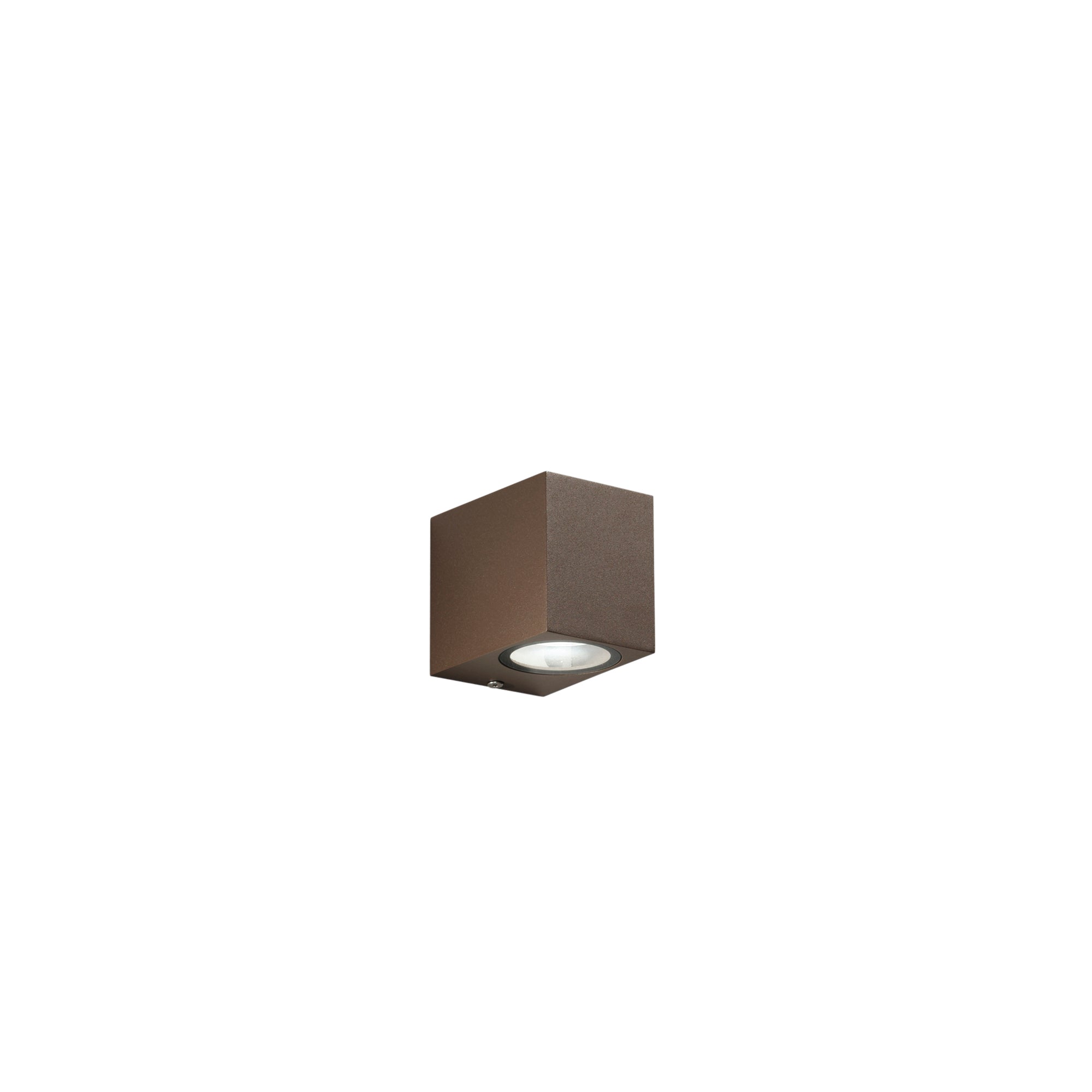 "Applique da esterno QUBO in alluminio bronzo h 80mm."