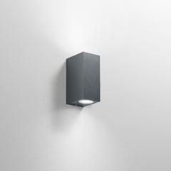 APPLIQUE BIEMISSIONE QUBO ANTRACITE 2XGU10 IP54 6,7X9,3X15,1CM