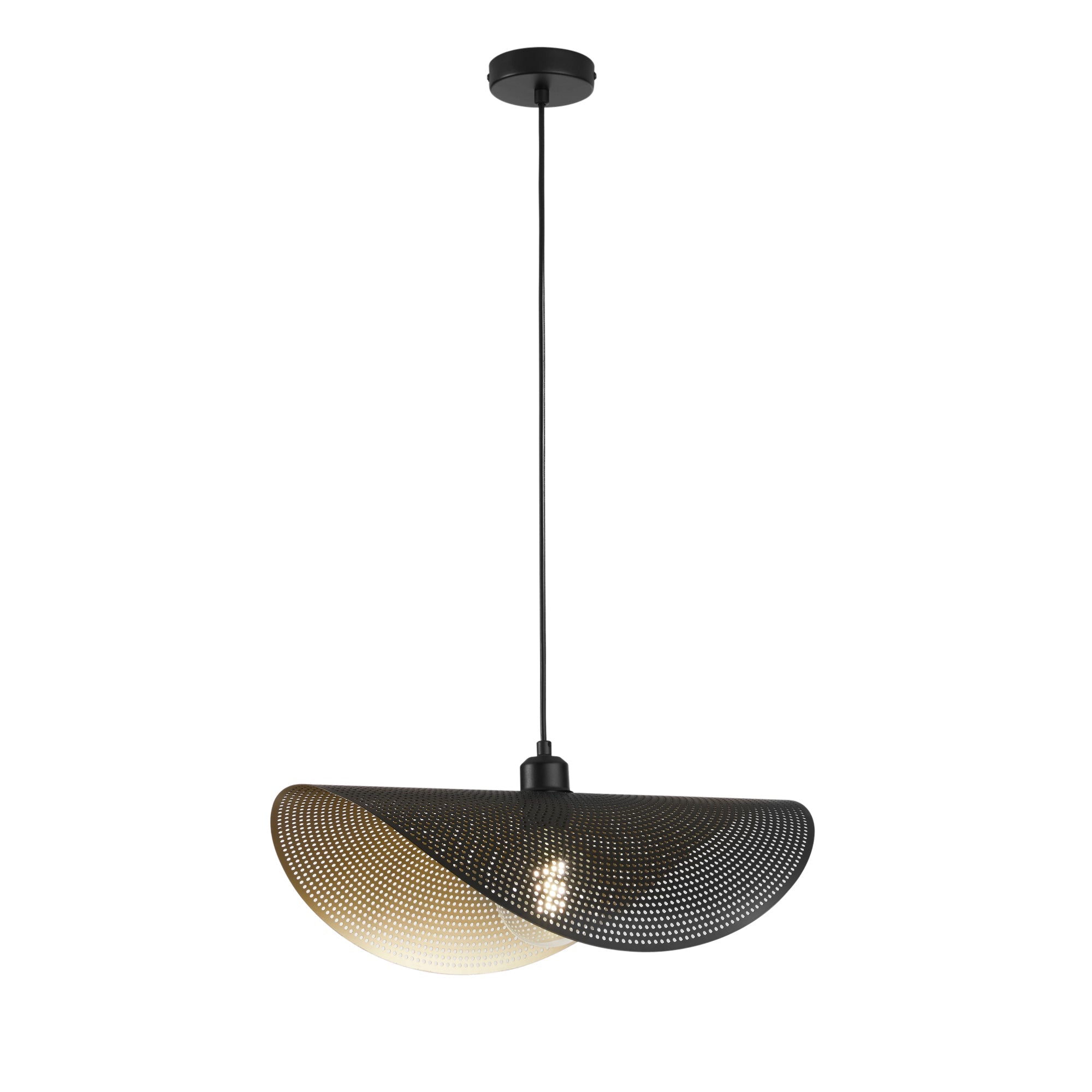 SOSPENSIONE RHEI-DOT NERA/ORO 1XE27 50X30X150CM