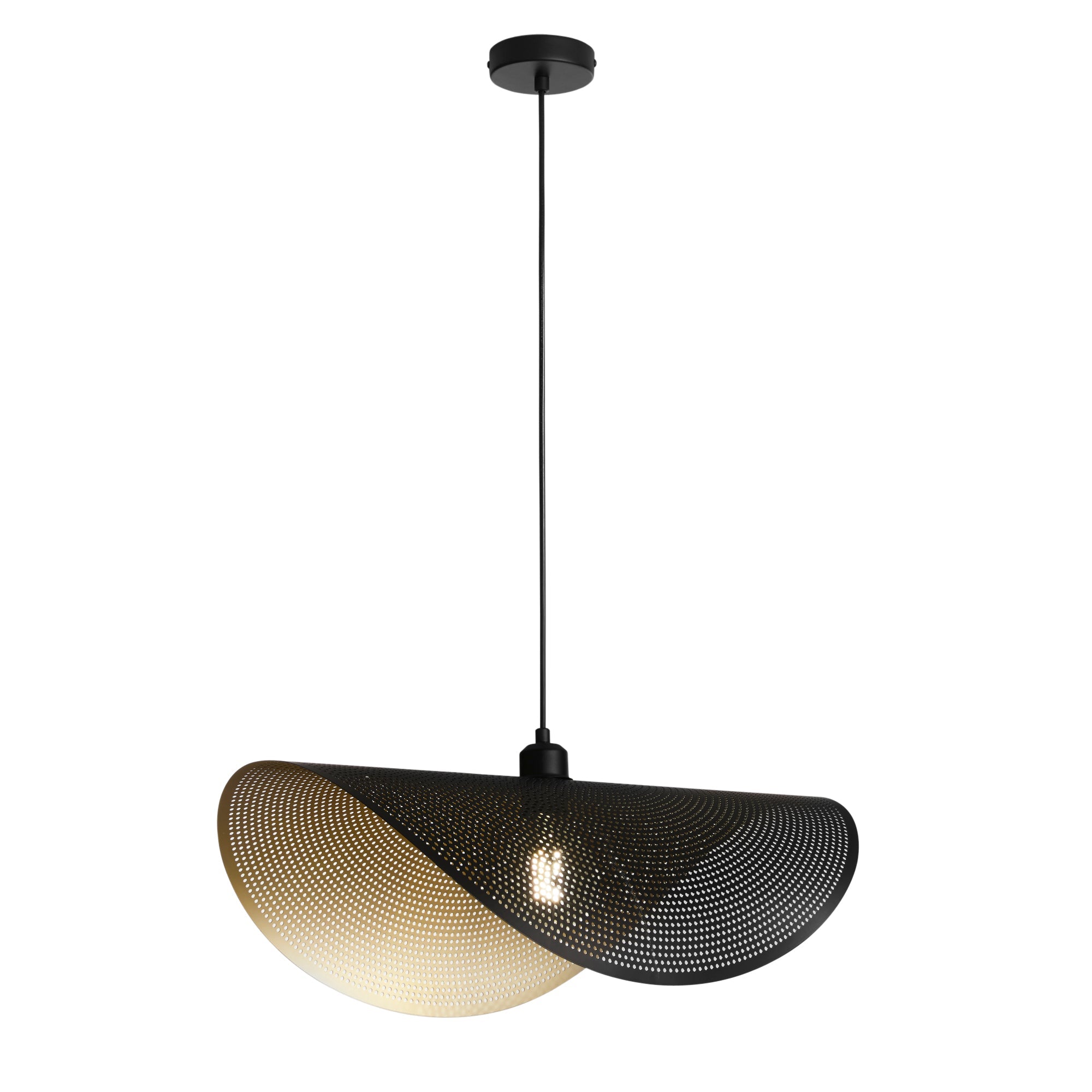 SOSPENSIONE RHEI-DOT NERA/ORO 1XE27 60X33X150CM