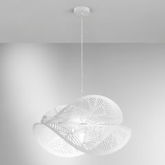 SOSPENSIONE RHEI-LEAF BIANCA DOPPIO DIFFUSORE 1XE27 60X33X150CM