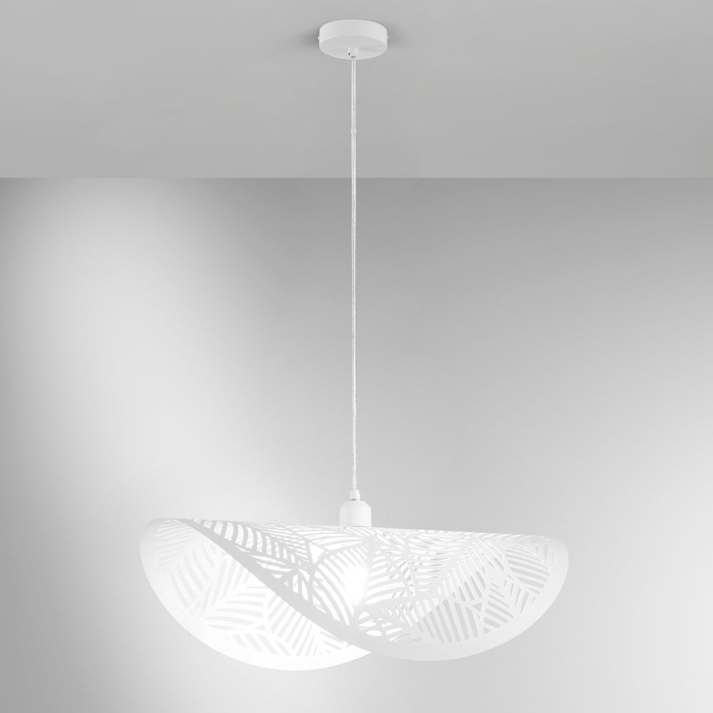 SOSPENSIONE RHEI-LEAF BIANCA 1XE27 60X33X150CM