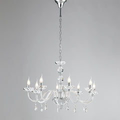 LAMPADARIO RIFLESSO CROMO 8XE14 83X190CM
