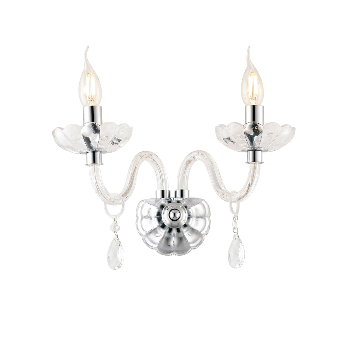APPLIQUE RIFLESSO CROMO 2XE14 40X18X35CM