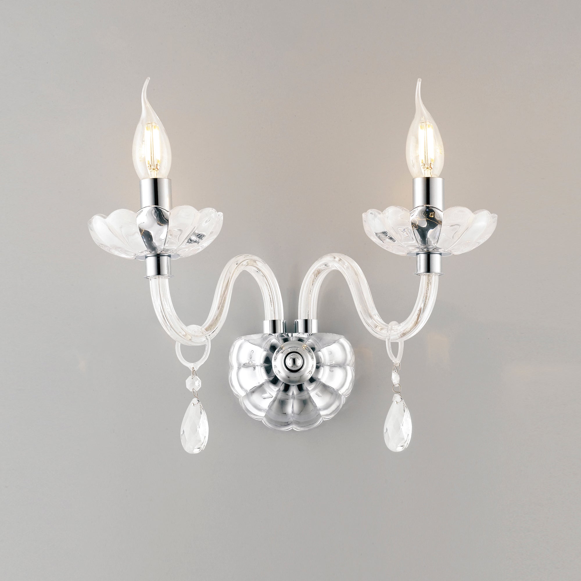 APPLIQUE RIFLESSO CROMO 2XE14 40X18X35CM