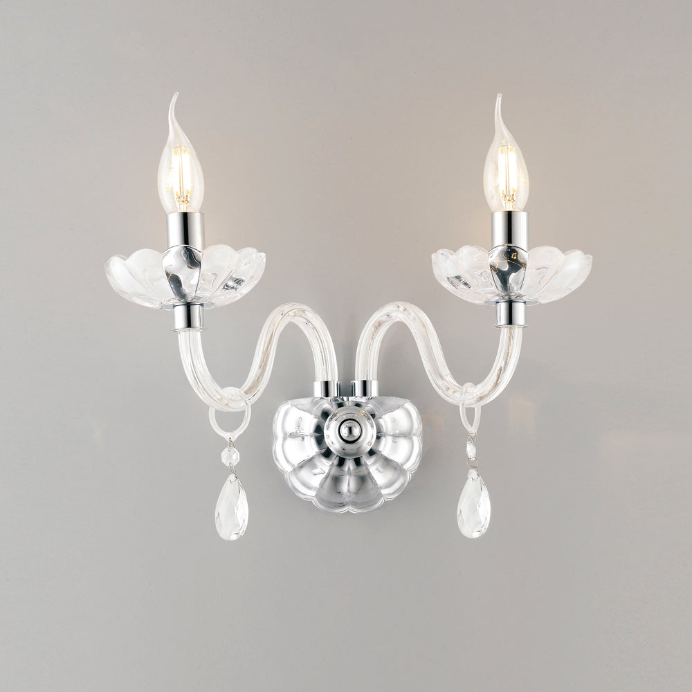 APPLIQUE RIFLESSO CROMO 2XE14 40X18X35CM
