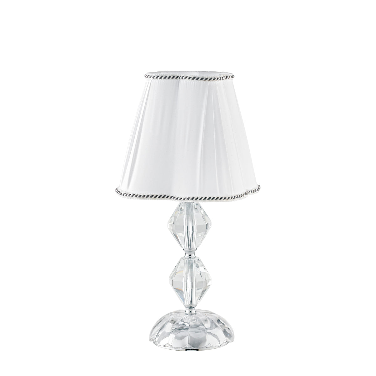 "Lampada da tavolo RIFLESSO in cristallo con dettagli cromati 47 cm."