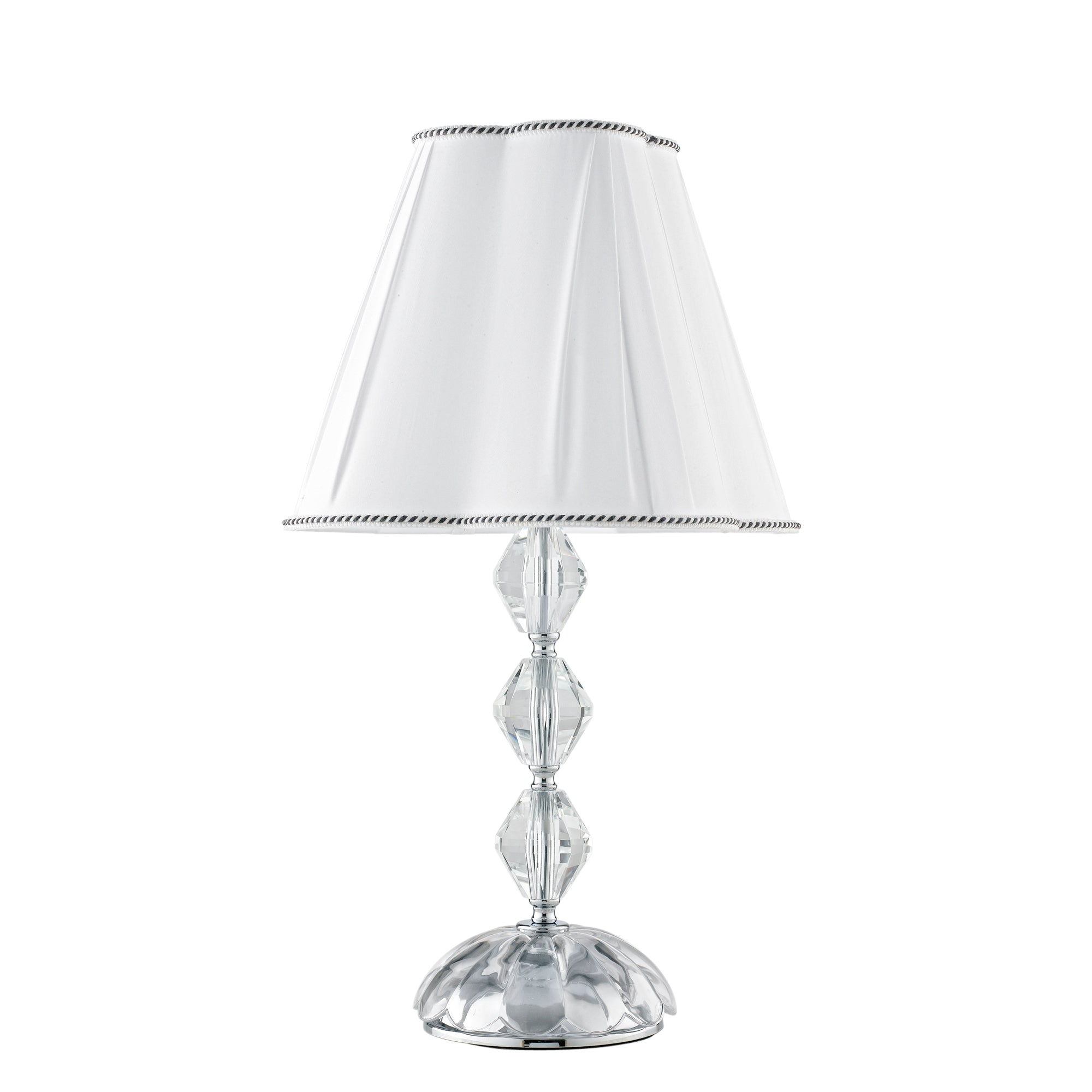 "Lampada da tavolo RIFLESSO in cristallo con dettagli cromati 65 cm."