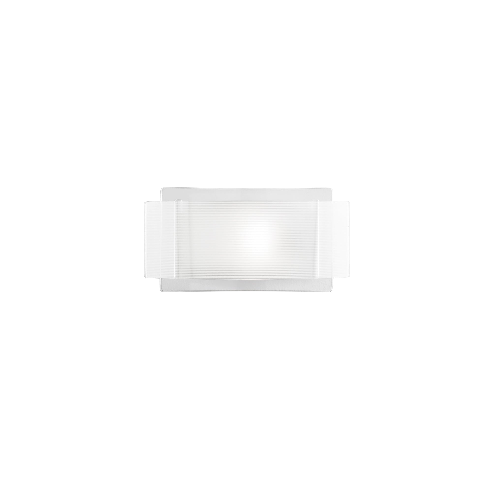 "Applique RIGHE in vetro bianca h16,5x33cm."