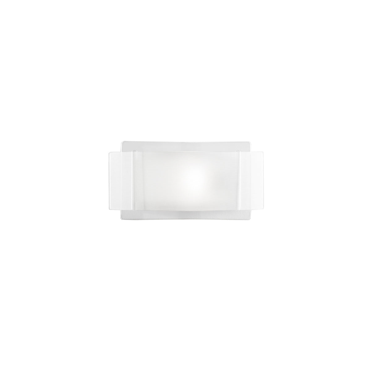 "Applique RIGHE in vetro bianca h16,5x33cm."
