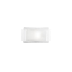 "Applique RIGHE in vetro bianca h16,5x33cm."