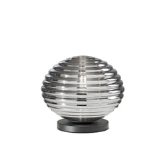 "Lumetto RIPPLE in metallo nero con diffusore in vetro fumè Ø 32 cm."