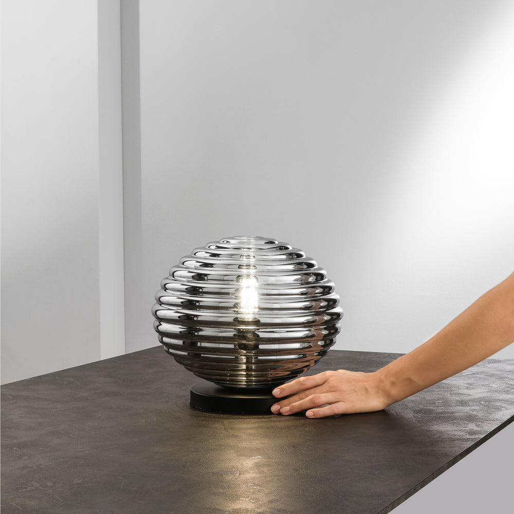 LUMETTO RIPPLE NERO 1XE27 32X32X28CM