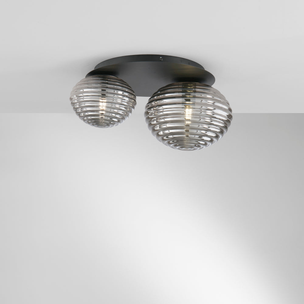 PLAFONIERA RIPPLE NERA 2XE27 45X21,5X35CM