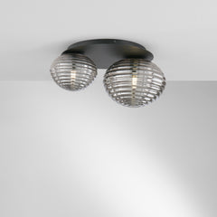 PLAFONIERA RIPPLE NERA 2XE27 45X21,5X35CM