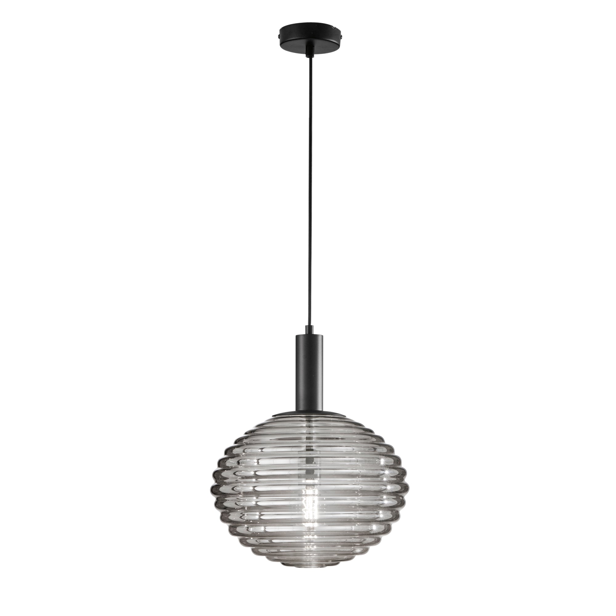 SOSPENSIONE RIPPLE NERA 1XE27 32X32X150CM