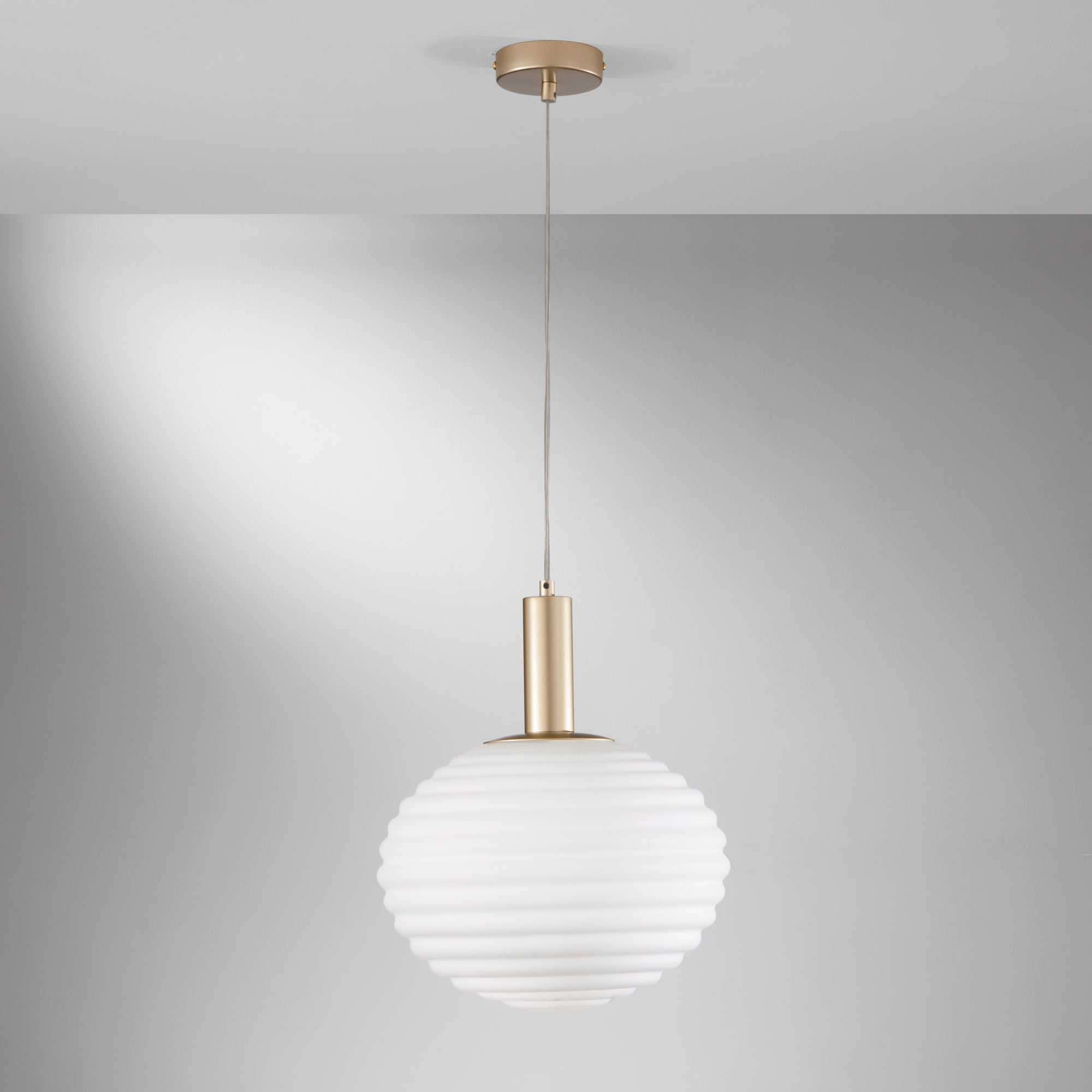 SOSPENSIONE RIPPLE ORO 1XE27 32X32X150CM