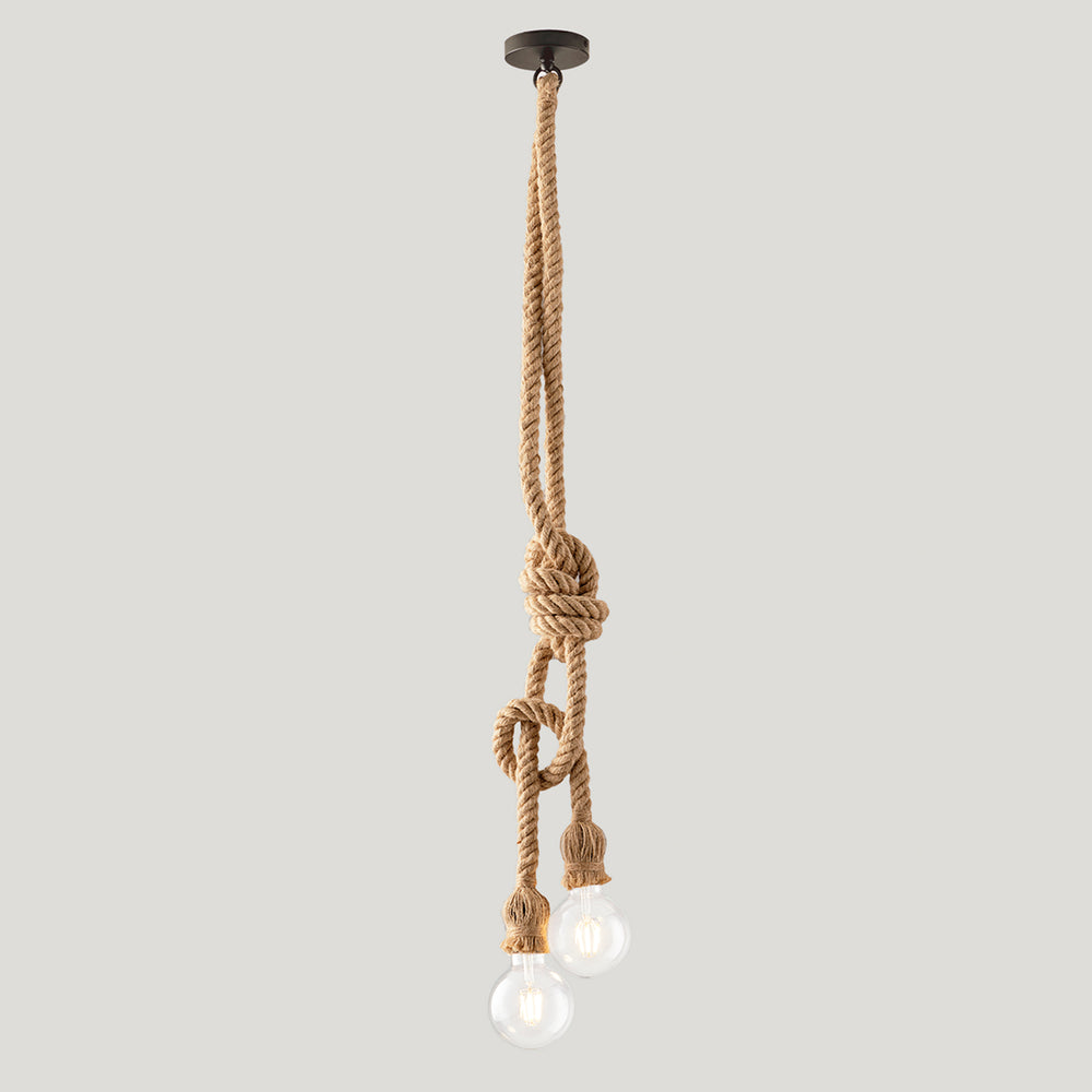 SOSPENSIONE ROPE CANAPA 2XE27 150CM