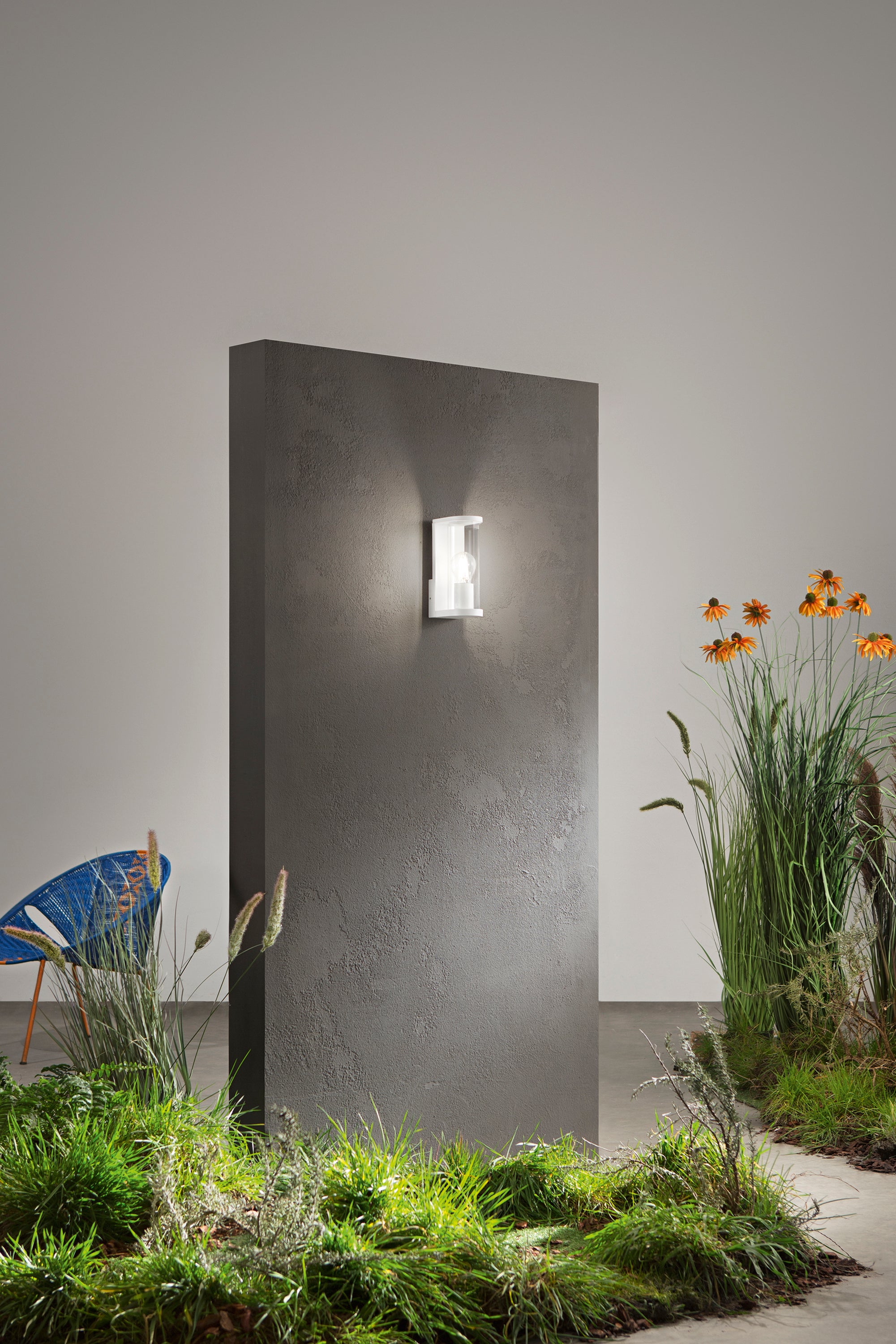 APPLIQUE ROSEN BIANCO IN ALLUMINIO+VETRO 1XE27 IP44 119X83X222MM