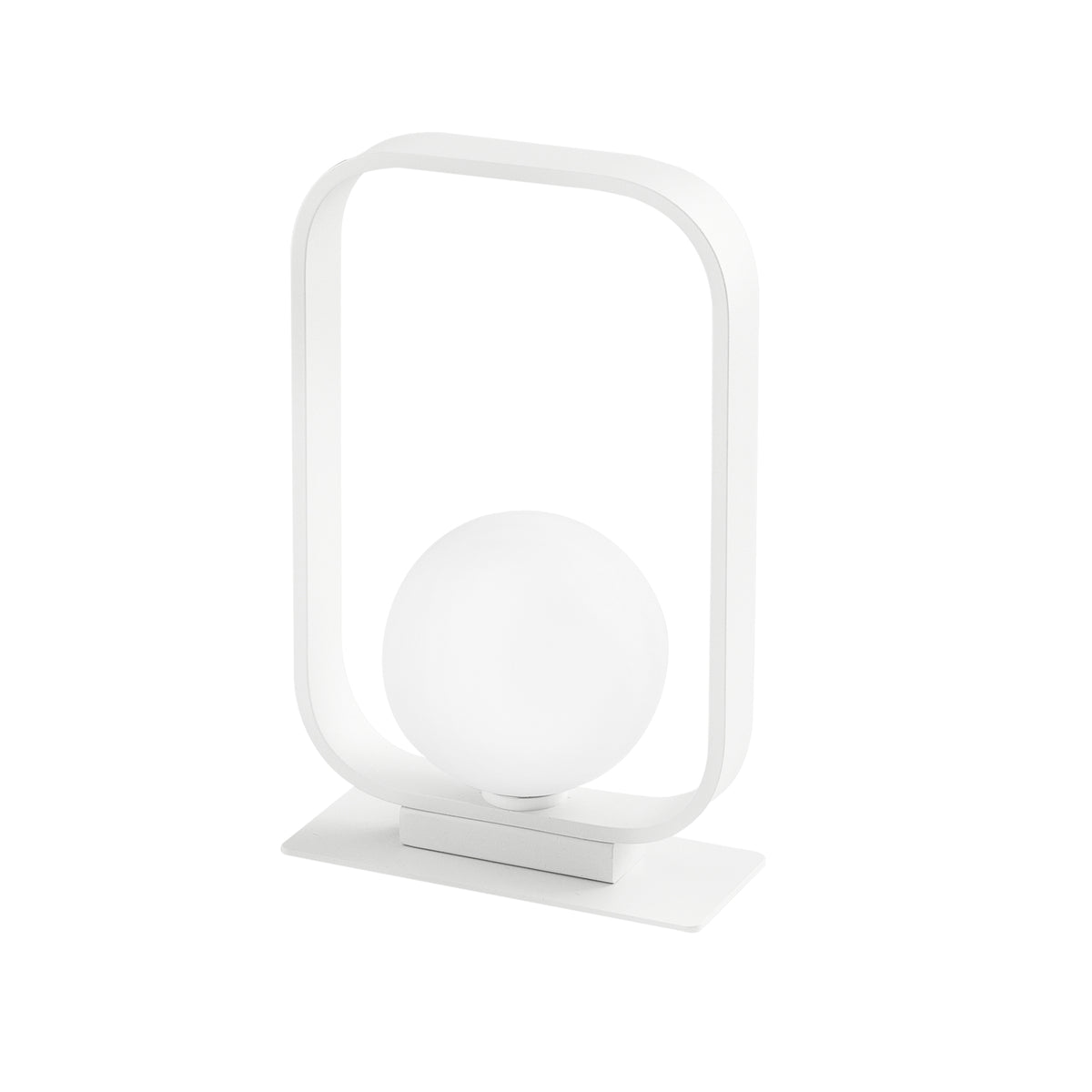 "Lampada da tavolo ROXY in alluminio e vetro bianco satinato"